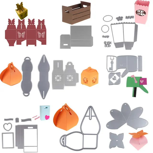 3d gift candy chest box mail metal dies cut decorate scrapbooking die cutting box