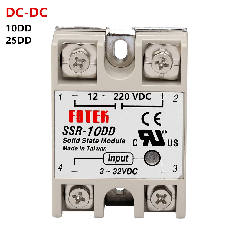 

DC-DC Single Phase Solid State Relay 10A/25A Module SSR-10DD/25DD Input Voltage 3-32VDC TO 12-220VDC Output Load Free shipping