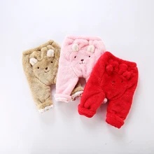 Одежда для малышей штаны для девочек зимние леггинсы из кораллового флиса для малышей Одежда для маленьких мальчиков Одежда для маленьких девочек детские брюки с ушками