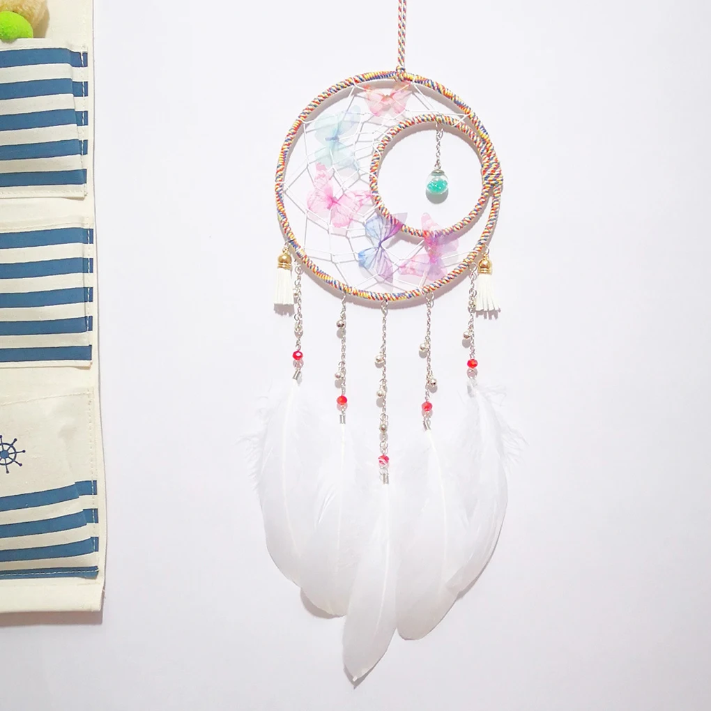 

Women Girls Butterfly Dreamcatcher Tassel Fringe Feather Dream Catcher Wall Decoration Ornament