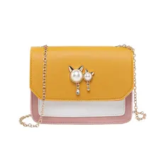 Новинка, женская сумка-мессенджер, Лоскутная, женская сумка через плечо, на цепочке, трендовая, карамельного цвета, маленькая сумка для покупок с клапаном