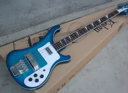 Синий 4-Строка Электрический бас-гитара с белым накладку, палисандр гриф, хром Hardwares, предлагают Индивидуальные