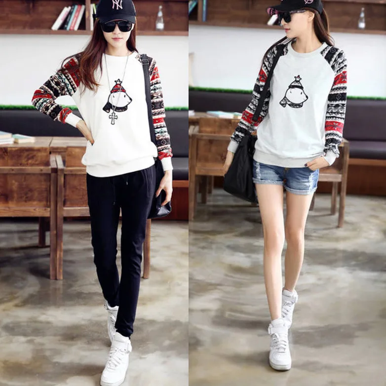 Free Shipping Clothes Women 2015 Autumn Winter New Fashion Korean Pullover Casual Stitching Shirtstreet Stytle Jackets In Hoodies Sweatshirts From Free Shipping Clothes Women 2015 Autumn Winter New Fashion Korean Pullover Casual Stitching Shirtstreet Stytle Jackets In Hoodies Sweatshirts From