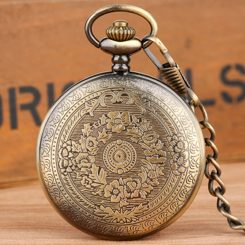 To MY SON Engraved Word  Retro Copper Pocket Watch Men Unique Quartz Clock Chain Boy Birthday Christmas Gift for Kids Boy Men 2019 (3)