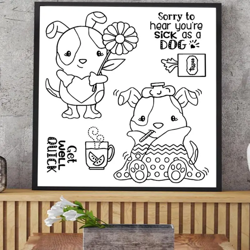 Sick Dog DIY силиконовый прозрачный штамп цепляющее уплотнение тиснение для скрапбукинга декоративные украшения#530