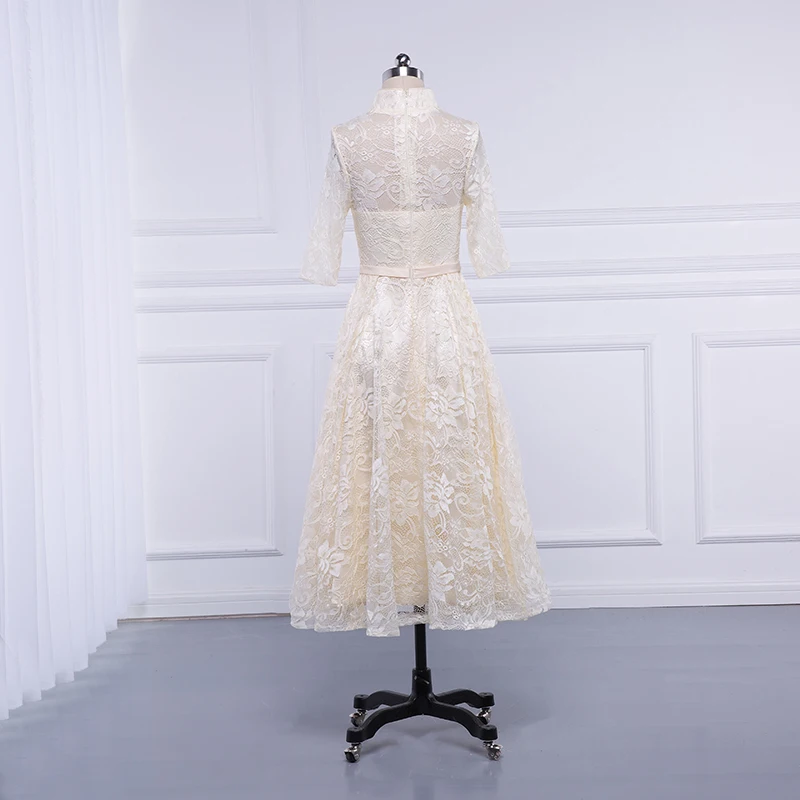 Beauty-Emily Lace Tea-Length Evening Dresses 2017 High Neck A-Line Sleeve Cheap Evening Party Dress Floor-Length Prom Dresses Beauty-Emily Lace Tea-Length Evening Dresses 2017 High Neck A-Line Sleeve Cheap Evening Party Dress Floor-Length Prom Dresses