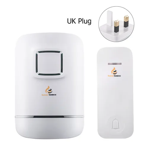 IP47 водонепроницаемый беспроводной дверной звонок, дверной звонок, без батареи, Автономная Кнопка передатчика, подключаемый приемник, 32 мелодии звонка - Цвет: Original UK Plug