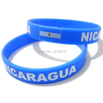 

300pcs Flag Nicaragua wristband silicone bracelets free shipping by DHL express