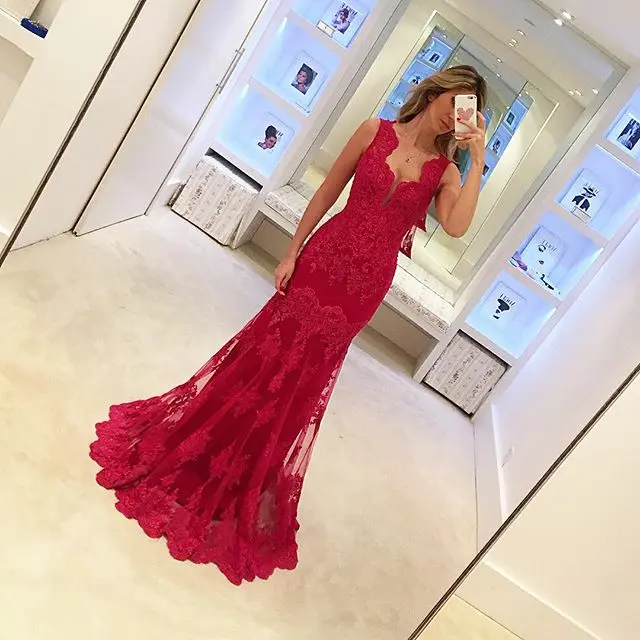 Special Price 2019 bridesmaid dresses Red Spaghetti Straps V-Neck Tulle Appliques Custom-Made wedding guest dresses Special Price 2019 bridesmaid dresses Red Spaghetti Straps V-Neck Tulle Appliques Custom-Made wedding guest dresses