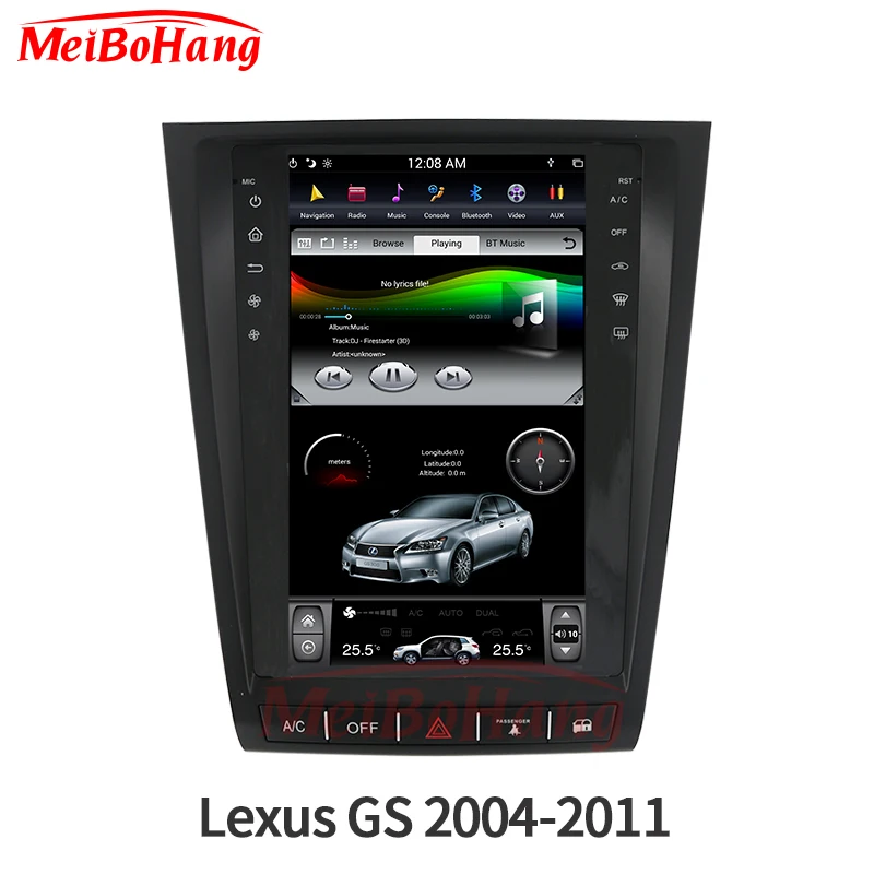 Flash Deal 1 Din Tesla Vertical Style 11.8 Inch Andriod 7.1 Car GPS NAVIGATION MEDIA SCREEN FOR LEXUS GS 2004-2011 1