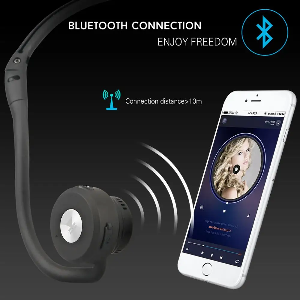 Bluetooth-гарнитура для костной проводимости, спортивные наушники, слуховой аппарат для бега, езды на велосипеде, портативный усилитель, слуховой аппарат для телевизора