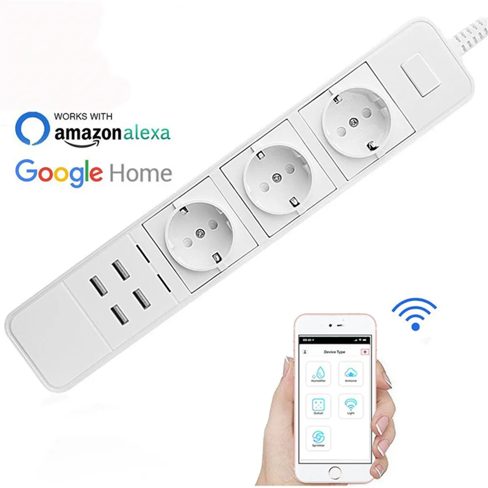 Интеллектуальная беспроводная (Wi Fi) Мощность полосы несколько розетки 4 USB Порты и