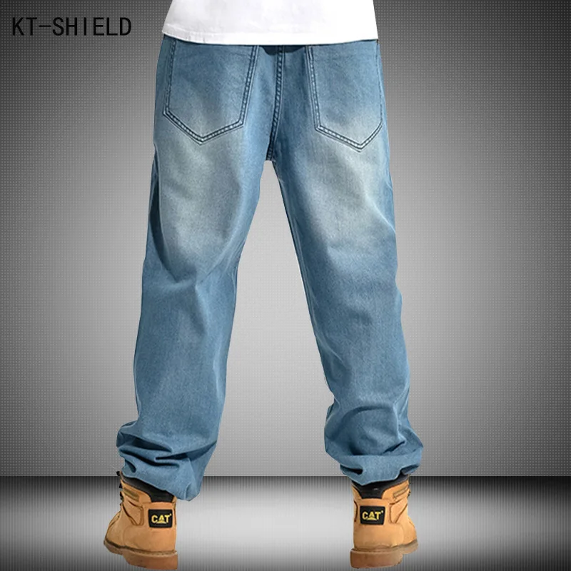 Brand Men Baggy biker Jeans Big Size Mens Hip Hop Jeans Long Loose Fashion Skateboard Relaxed