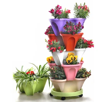 

PP Vegetable Melon Fruit Planting Pot Three-dimensional Flower Pot Strawberry Basin Multi-layer Superimposed Cultivation Pot