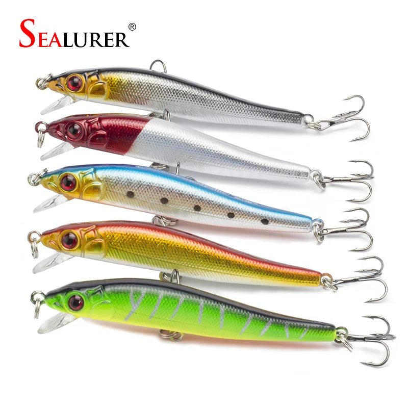 5Pcs/lot SEALURER Brand Fishing Lure 8cm 5.5g Winter Minnow Wobbler Fly