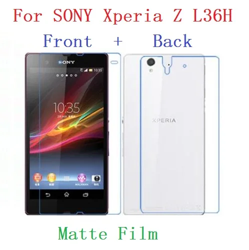 Передняя+ задняя) HD прозрачный глянцевый и матовая пленка для sony xperia Z L36H Z1 L39H Z2 Z3 Z4 Z5 Premium Ultra plus Защитная пленка для экрана - Цвет: For Sony Z Matte