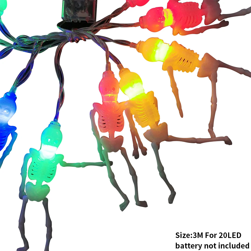 

Energy Saving Battery Operated DIY Led Holiday Party Garden Decor Skeleton Model Bright Lanterns String Lights Halloween Outdoor