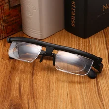 Женщины Мужчины фокус регулируемые линзы очки для чтения близорукость очки-6D до+ 3D диоптрий увеличительное переменная сила Лупа