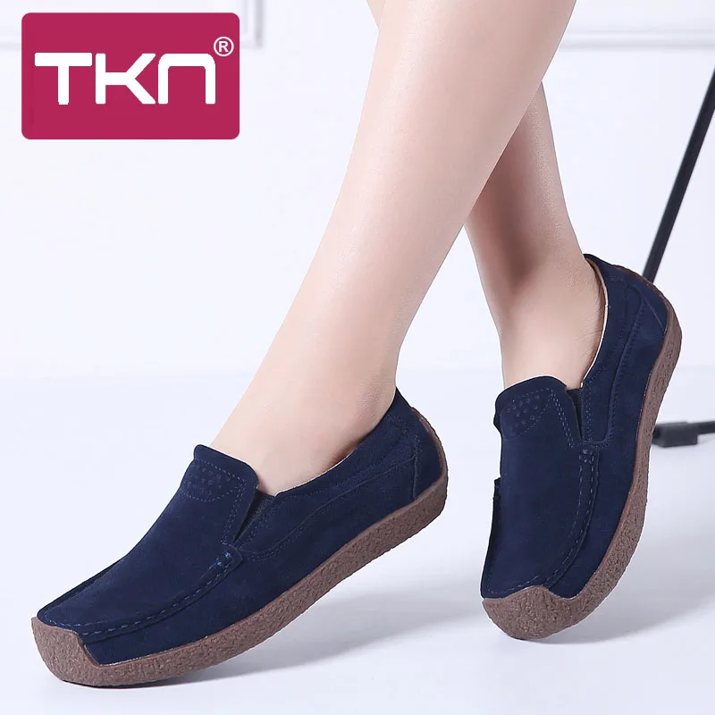 

2019 Spring Flats Loafers Shoes for Women Leather Suede Chaussure Femme Slip on Ballerina Oxford Woman Sneakers Plus Size 526