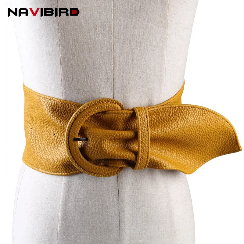 

10 Cm Wide Pu Leather Corset Belt Women Casual Solid Slim Waist-Shaped Belts Dress Alloy Pin Buckle Wasitband Cummerbund Riem