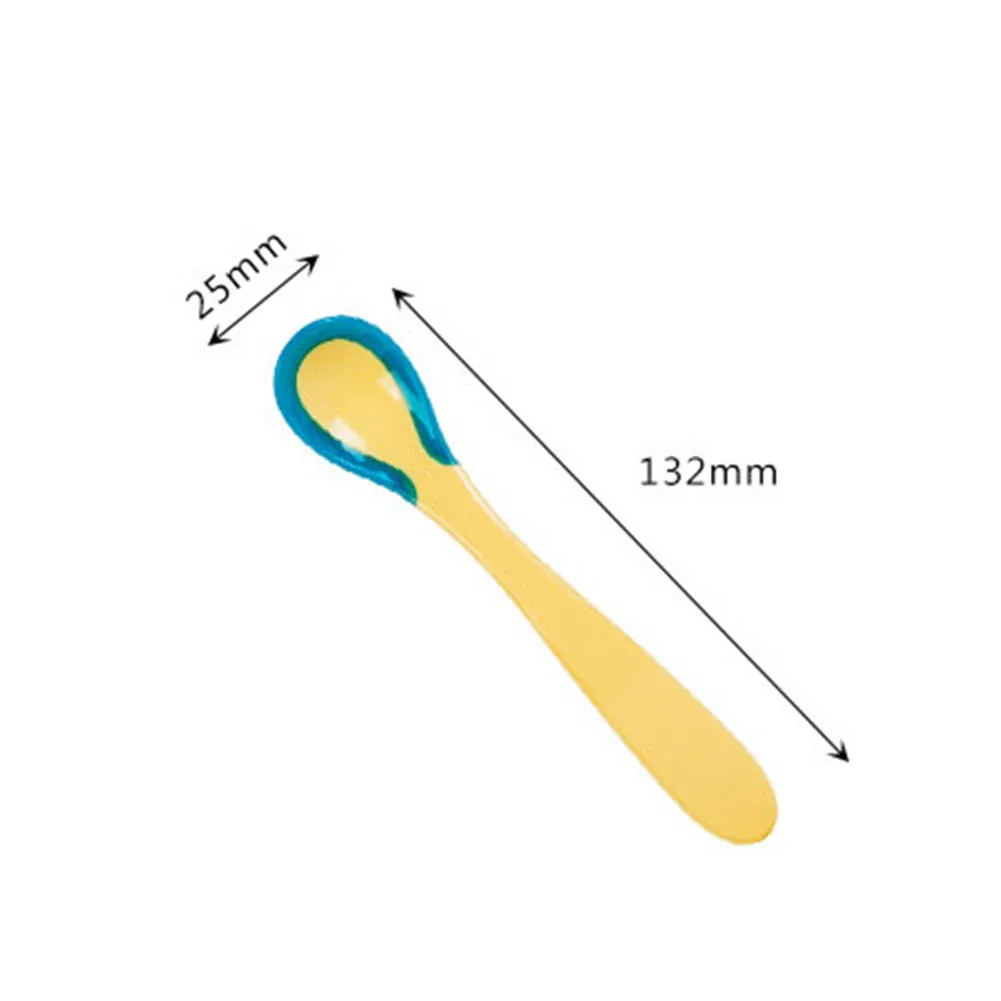 2 шт. Детская Мягкая ложка Детская безопасность температура зондирования детская посуда ложки для кормления