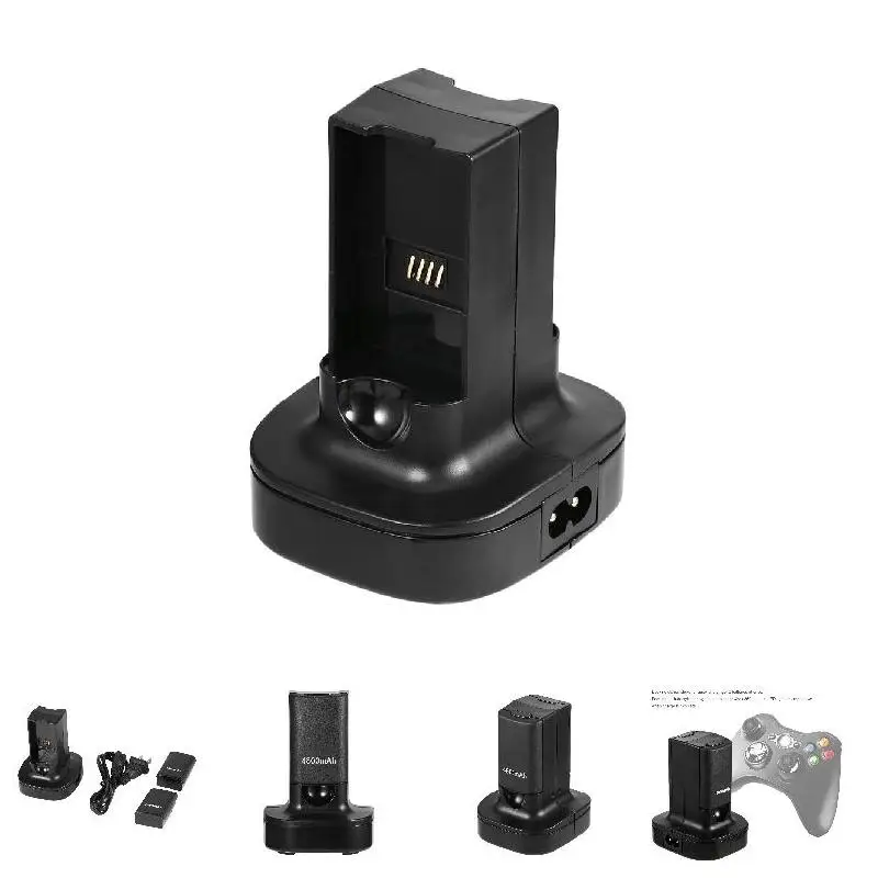 Charger Base Charging Station Dock+2 Rechargeable Battery for XBOX 360