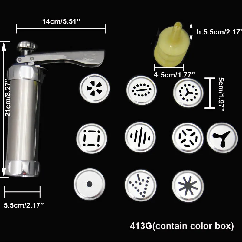  Baking Tools Portable 20 Cookie Molds Kitchen Gadgets Cookie Biscuits Press Machine Metal 1 Set 4 N