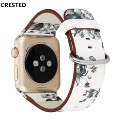 Хохлатая классический кожаный ремешок для Apple Watch 4 группа 40 мм/44 мм correa iwatch серии 3 2 1 42 мм/38 запястье браслет ремень