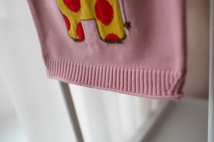 Весенний Детский свитер, жилет с жирафом для маленьких девочек, милые свитера для девочек