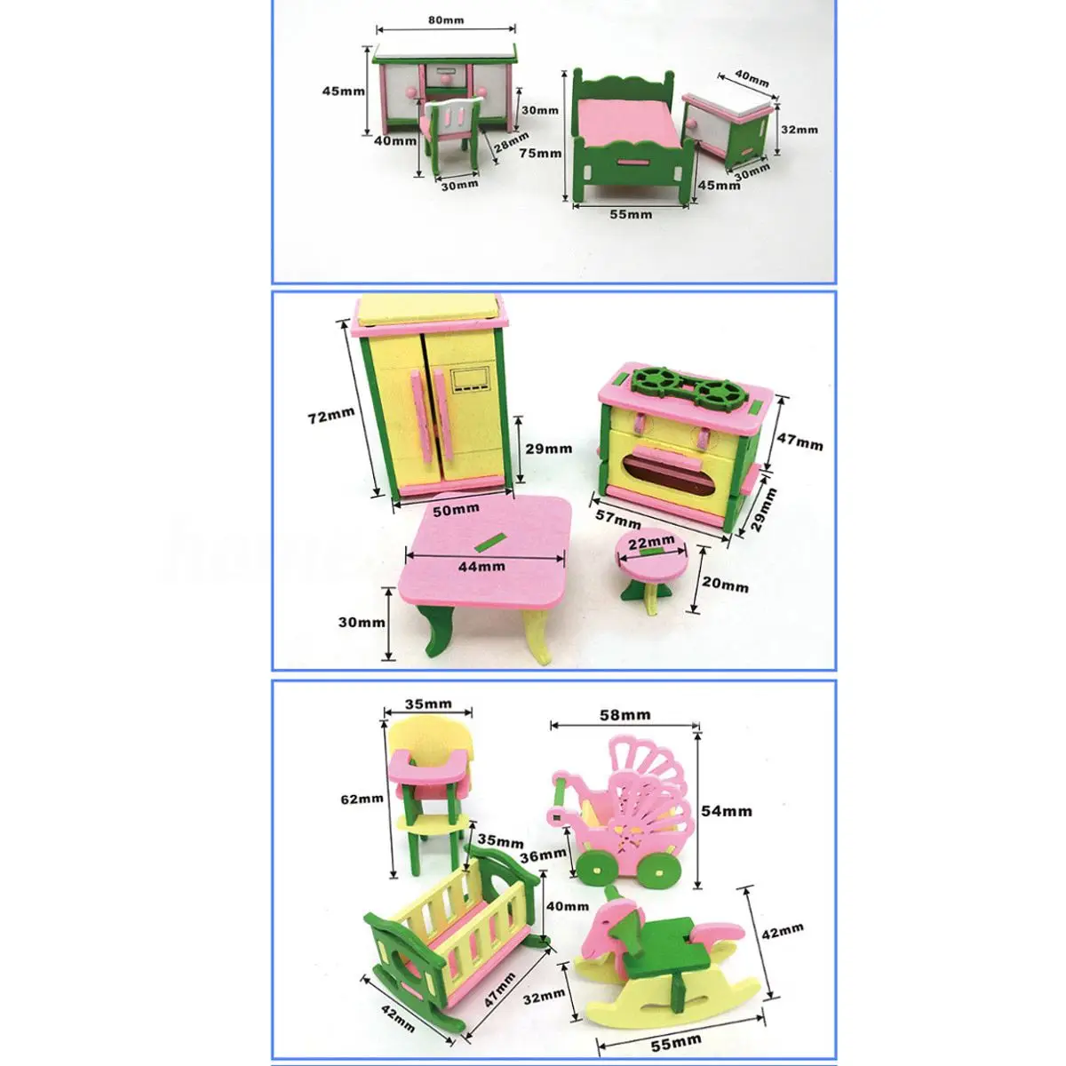 FBIL-49Pcs 11 مجموعات الطفل أثاث خشبي دمى منزل مصغرة لعب الأطفال اللعب هدايا FBIL-49Pcs 11 مجموعات الطفل أثاث خشبي دمى منزل مصغرة لعب الأطفال اللعب هدايا