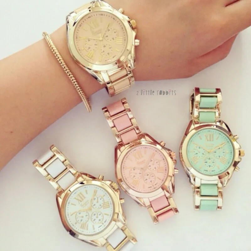 

Quality Japanese Quartz Movement Fashion Radiating Roman Numerals Big Dial Genava Watch Multifunction Bracelet Watch For Woman