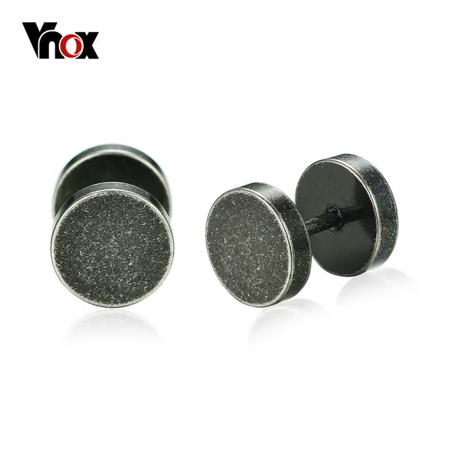 Vnox Rock Punk Stud Earrings For Men Retro Silver Color Stainless Vnox Rock Punk Stud Earrings For Men Retro Silver Color Stainless Steel Male Boy Gothic
