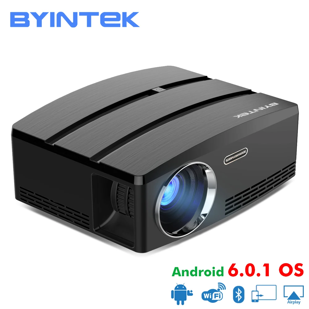 

BYINTEK SKY GP80/GP80UP HD LED Mini USB HDMI Portable Projector for Home Theater 1080P Cinema (Optional Android 6.0 Version)