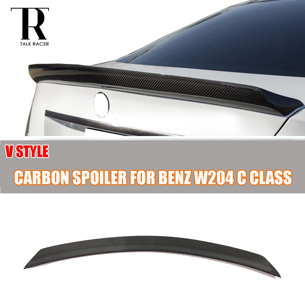 

W204 V Style Carbon Fiber Rear Trunk Tail Lip Spoiler for Benz W204 C-CLASS Sedan 4 Door 2007 - 2013