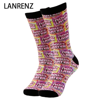 

2020 Happy cartoon prints Men and women fashion Funny socks 3d printed socks 200 knitting oil painting compression socks