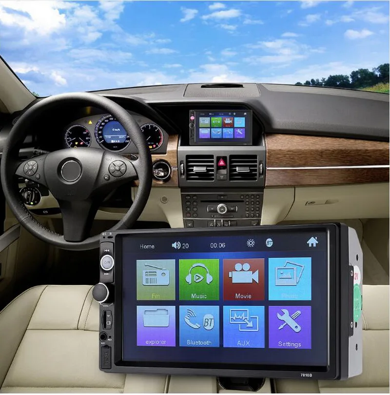 Автомобильный Радио FM стерео USB/TF/AUX сенсорный экран ручной работы 7 фон Дистанционное управление освещением 2 Din MP5 плеер Bluetooth