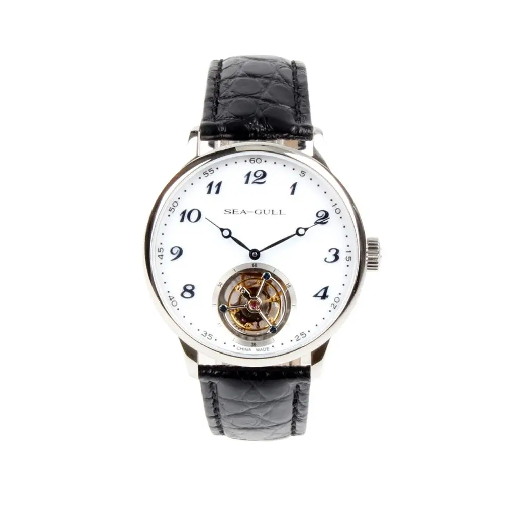 Seagull Tourbillon часы ручной ветер кожа аллигатора механические мужские часы 818.13.8809 с оригинальной сертификационной бумагой