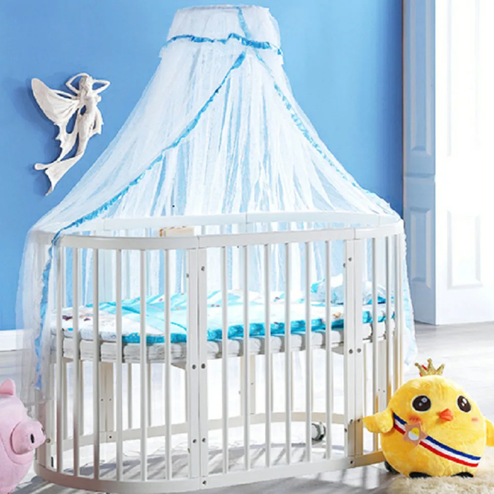 Baby Bed Mosquito Mesh Dome Curtain Net for Toddler Crib Cot Canopy Summer High Quality - Цвет: blue