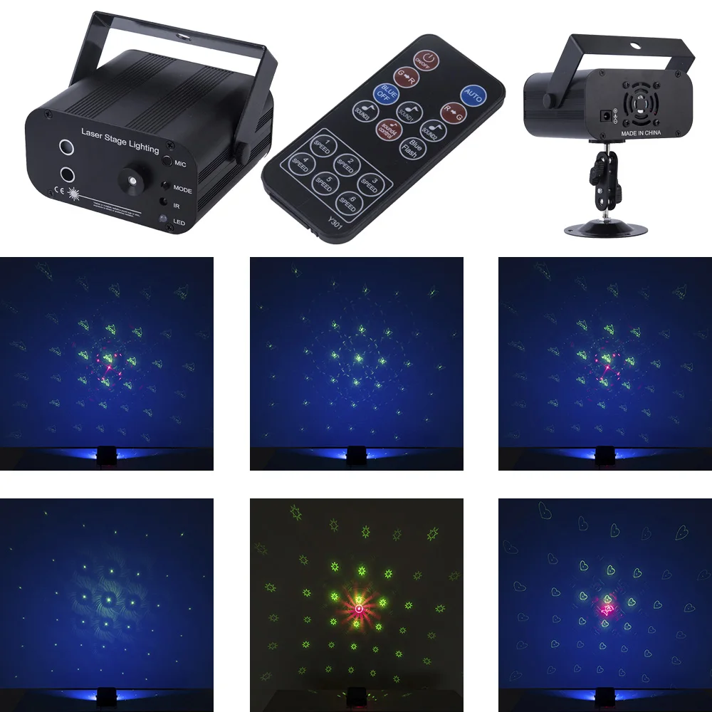 

Premium Remote 48 Patterns 3 Lens RGB Laser Projector Stage Lighting Effect Disco Club Xmas Party Holiday Show Light With 12W