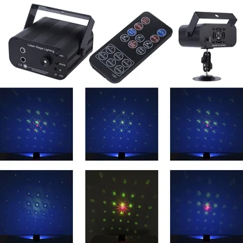 

Premium Remote 48 Patterns 3 Lens RGB Laser Projector Stage Lighting Effect Disco Club Xmas Party Holiday Show Light With 12W