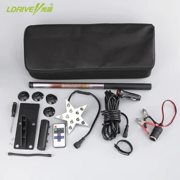 

LDRIVE 88inch Handle 12V Car LED Telescopic Outdoor Lantern Camping Lamp Light Night Fishing Road Trip with remote Controller