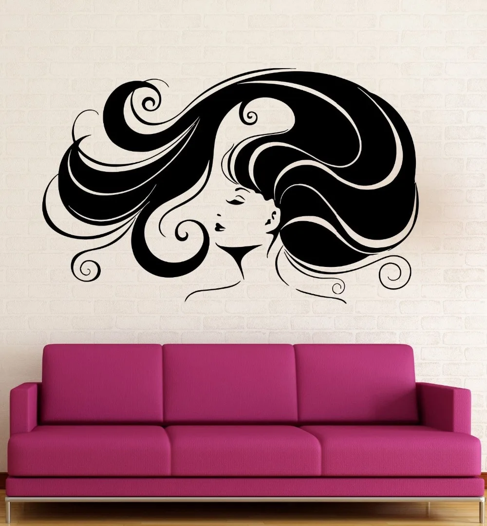

all Sticker Vinyl Decal Hot Sexy Girl Hair Hairstyle Beauty Salon