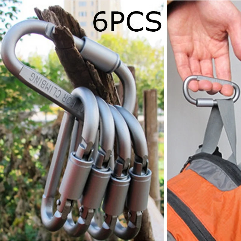 

Outdoor EDC Tools Safety Hang Buckle Quickdraw Aluminum Alloy Climbing Button Carabiner Mountaineering Camping Buckle