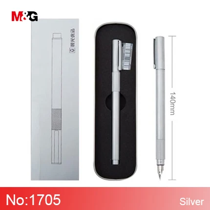 M&G, Классическая полностью Металлическая чернильная авторучка для школьных принадлежностей, элегантные канцелярские принадлежности, офисные высококачественные роскошные подарочные ручки для письма - Цвет: Silver