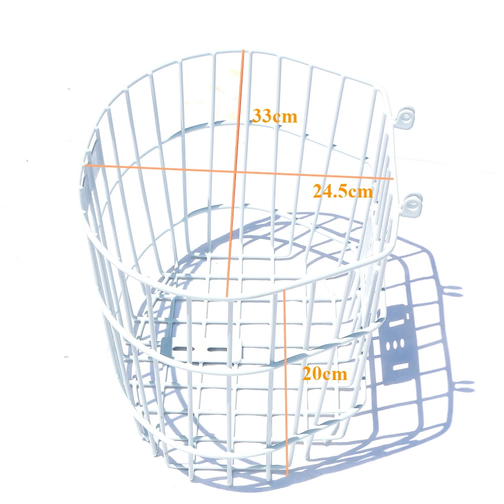 Clearance Metal Mesh Bike Basket with Holder Lid Front Basket for Vintage Bicycle City Bike Girl White Bag Panniers Bycicle Accessories 4