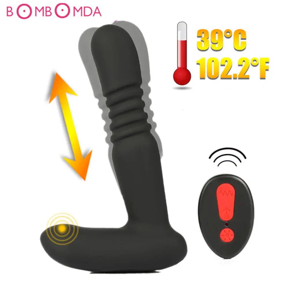 Beste Verwarming Stretch Dildo G Spot Vibrator Voor Man Afstandsbediening Anale Vibrator Mannelijke Prostaat Stimulator Butt Plug Masturbator Seksspeeltjes