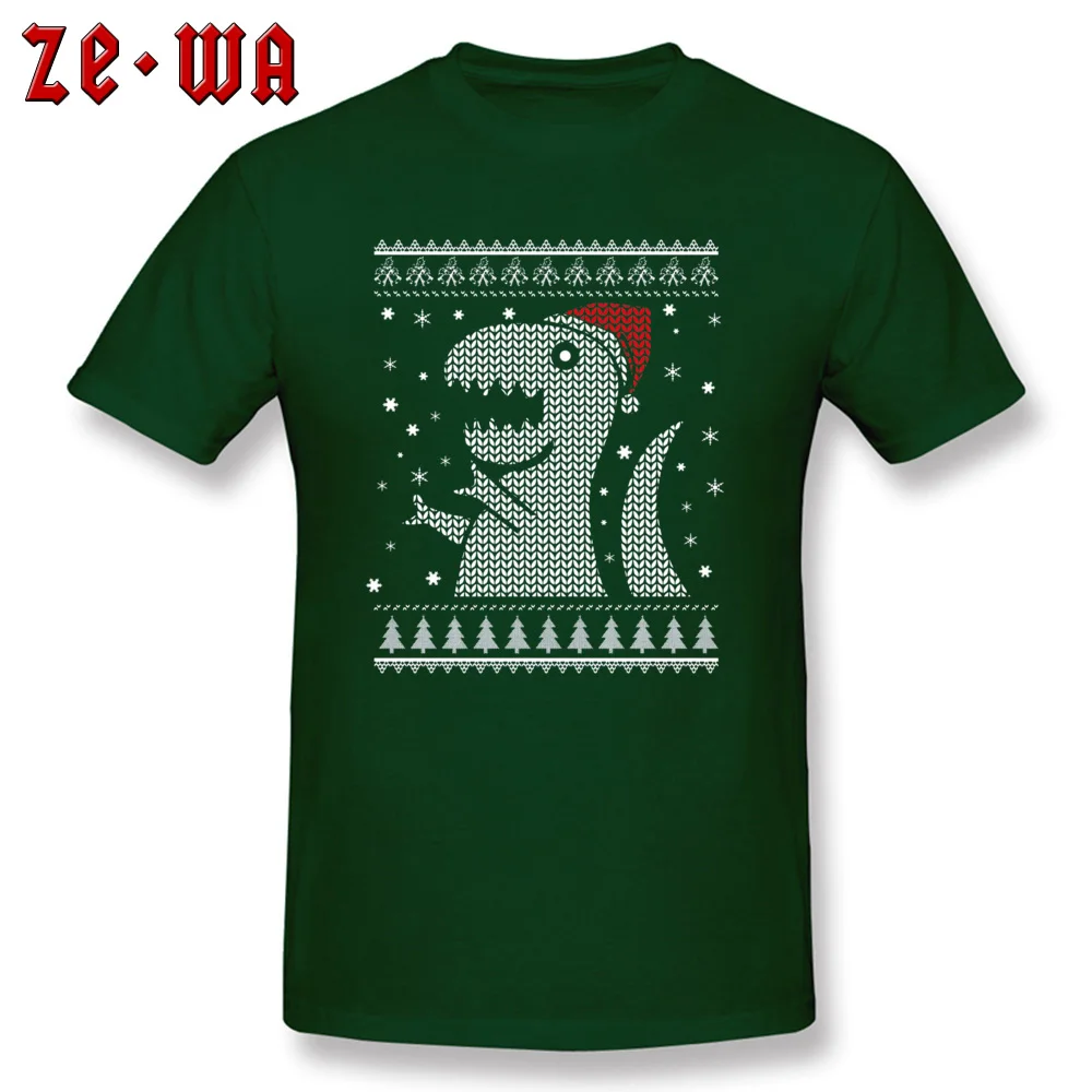 Christmas Dino Ugly Sweater 5807 Slim Fit Tshirts for Men 100% Cotton ostern Day Tees Summer Tee Shirt Short Sleeve Funny O-Neck Christmas Dino Ugly Sweater 5807 dark