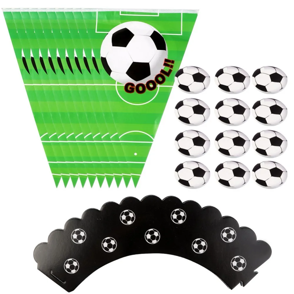 OurWarm футбол баннер кекс обертка топперы для празднования дня рождения Декор футбольная тематическая вечеринка футбольные болельщики