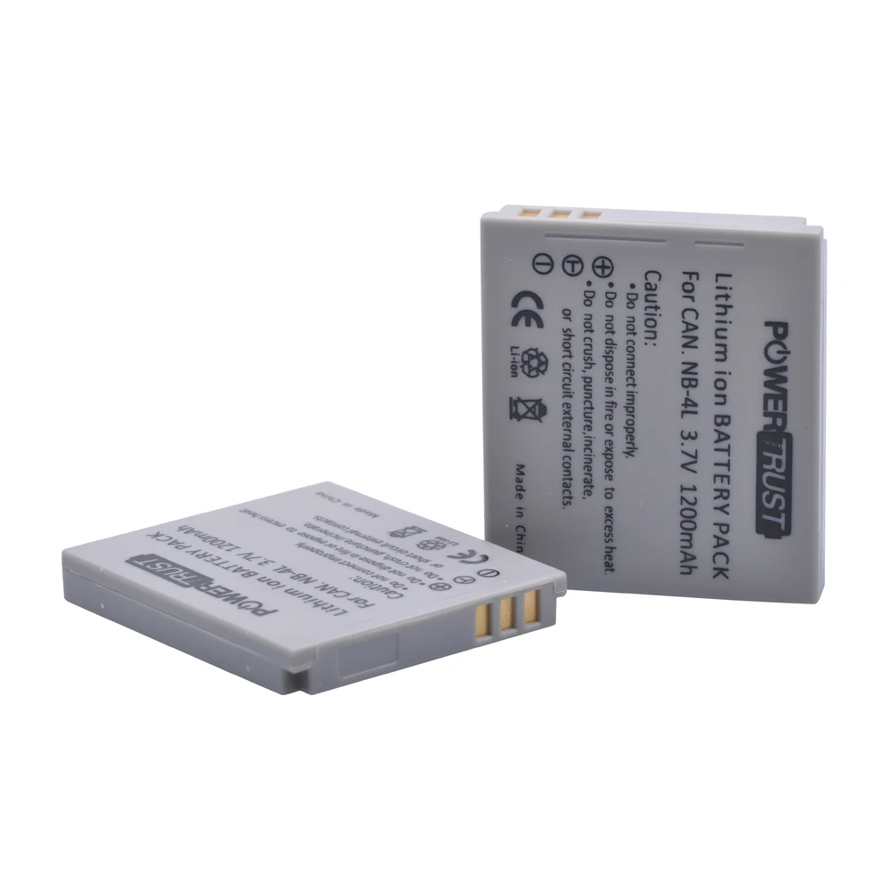 PowerTrust 2Pcs 1200mAh NB 4L NB 4L NB4L Camera Battery for Canon IXUS