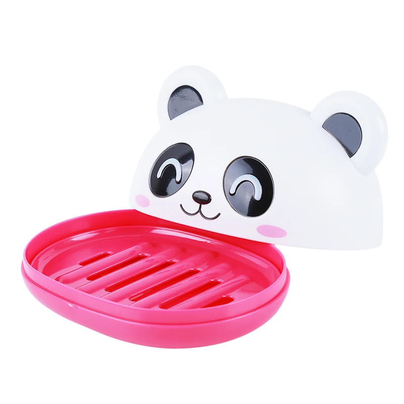 Милый мультфильм панда дома ванная комната водонепроницаемый мыло коробка для хранения полки Стеллажи Пол Тип кухонная губка дренажный держатель